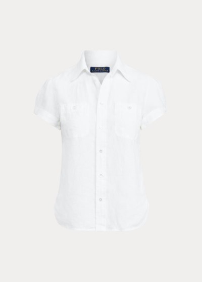 Polo Ralph Lauren Linen Korte Ærmer Skjorter Dame Danmark (BPMRD4285)